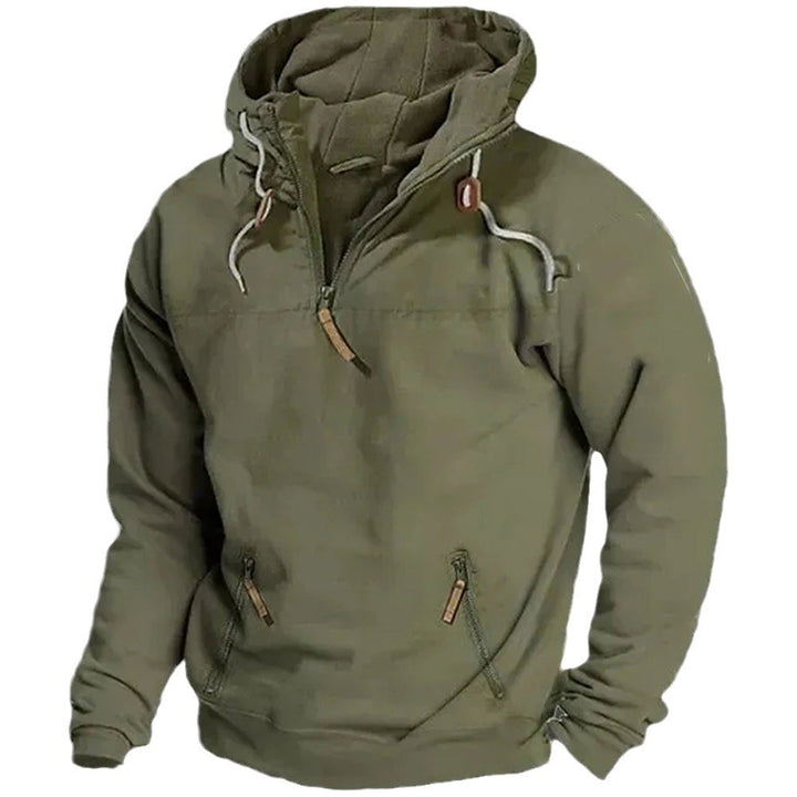 Herren lässiger Pullover mit halbem Reißverschluss und praktischen Kängurutaschen Echoarchiv