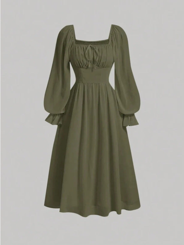 Damen Elegantes Midikleid mit Puffärmeln Echo Archiv