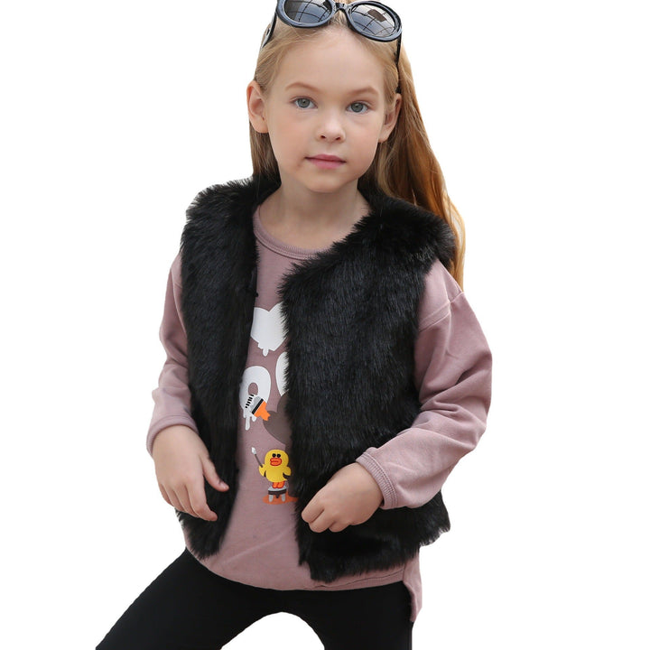 Damen Flauschige Weste aus Kunstfell mit Echoarchivrnem Schnitt Echoarchiv