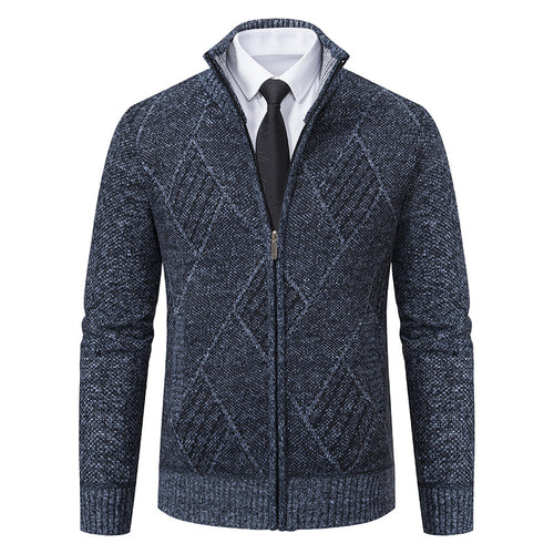 Herren modische Strickjacke mit hochabschließendem Kragen und stilvollem Zipper Echoarchiv
