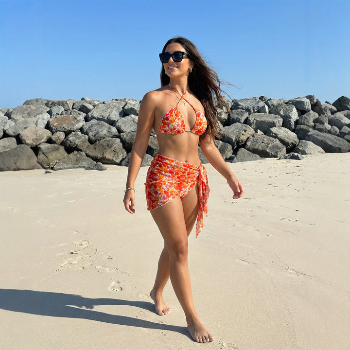 Damen Triangel-Bikini mit verspieltem Blumendesign Echo Archiv
