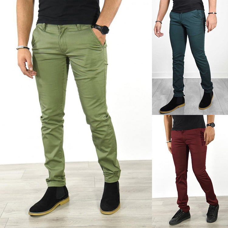 Herren elegante Chino-Hose mit schmalem Schnitt und praktischen Taschen Echoarchiv