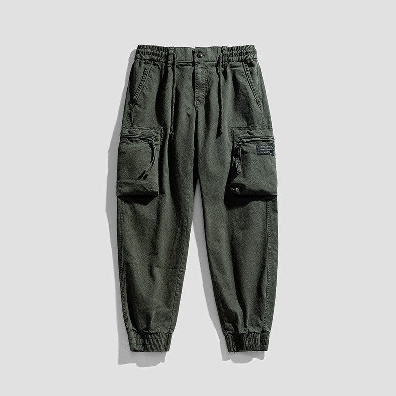 Herren funktionale Cargo-Jogginghose mit elastischem Bund und Reißverschluss-Taschen Echo Archiv