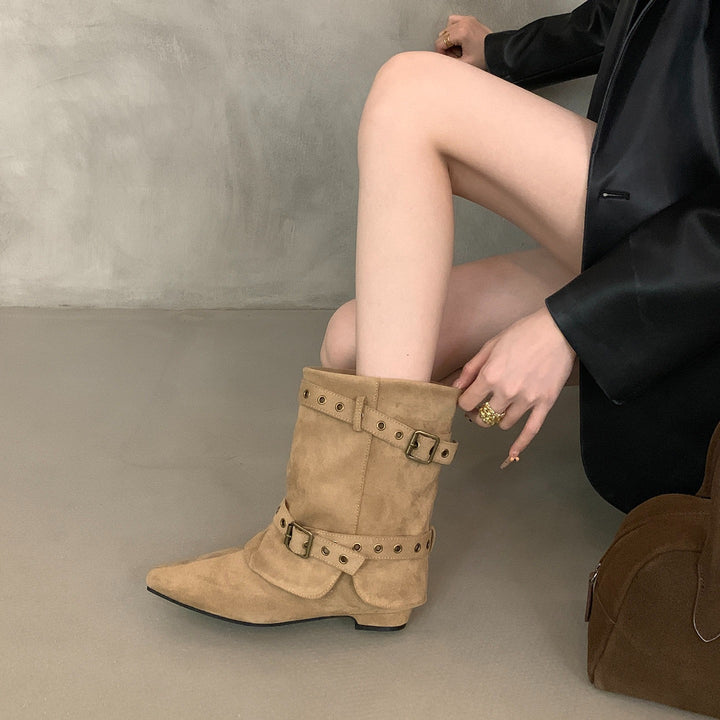 Damen Modische Ankle-Boots mit modischen Schnallen Echo Archiv