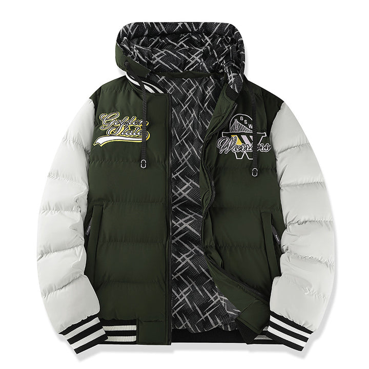Herren Modische Steppjacke mit hohem Kragen und kontrastierenden Akzenten Echo Archiv