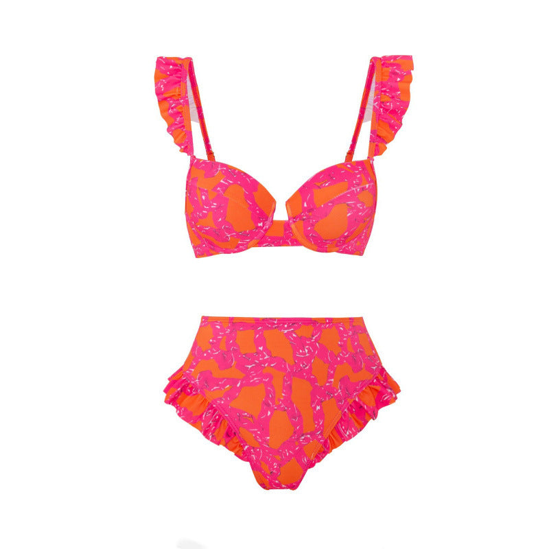 Damen Bikini-Set mit eleganter Rüschendetailierung und stylischem Überrock Echo Archiv