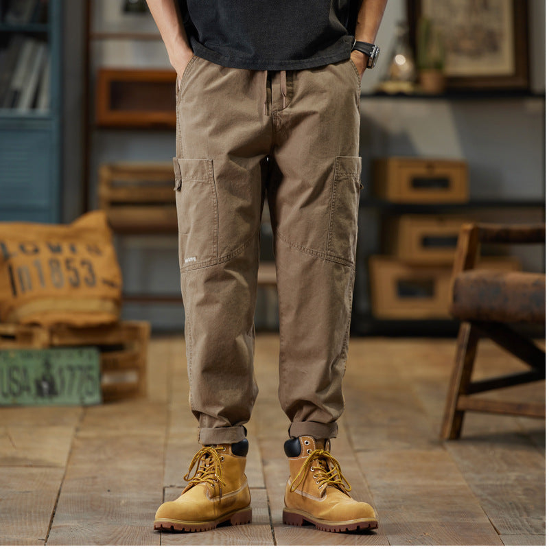 Herren Baumwoll-Twill Joggerhose im Tapered-Schnitt mit Tunnelzug und gekrempeltem Saum Echo Archiv