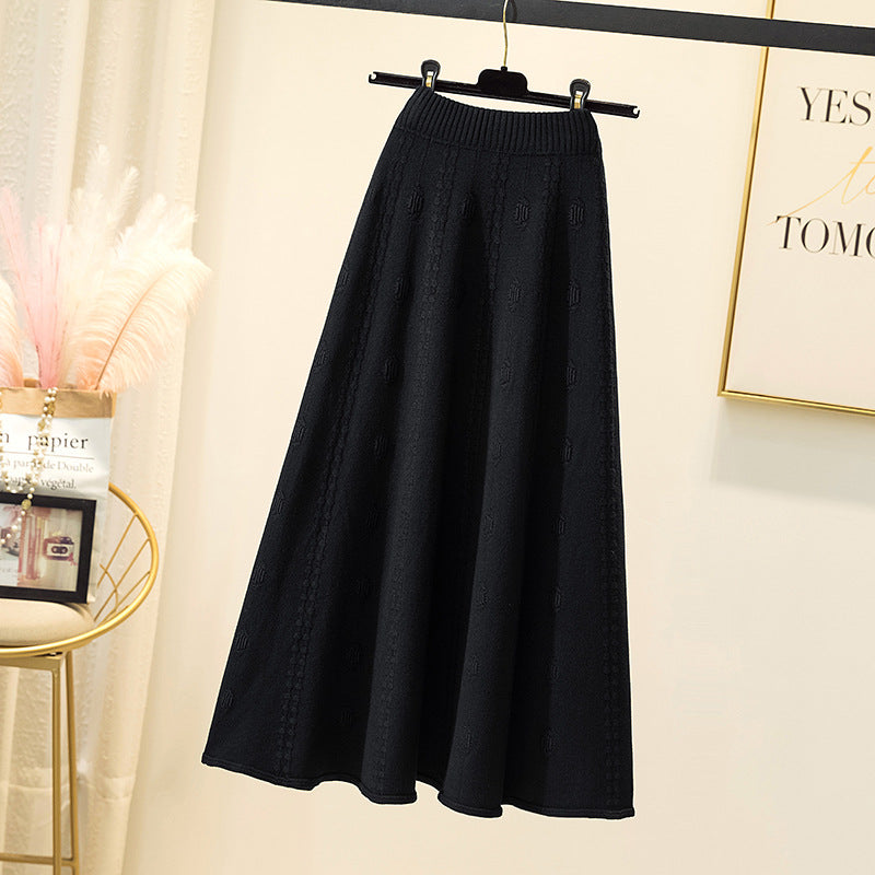 Damen Eleganter, luftiger Maxirock mit Rippstruktur Echo Archiv