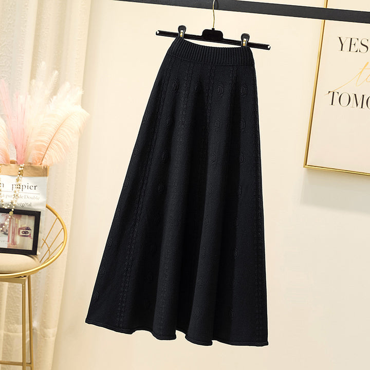 Damen Eleganter, luftiger Maxirock mit Rippstruktur Echo Archiv