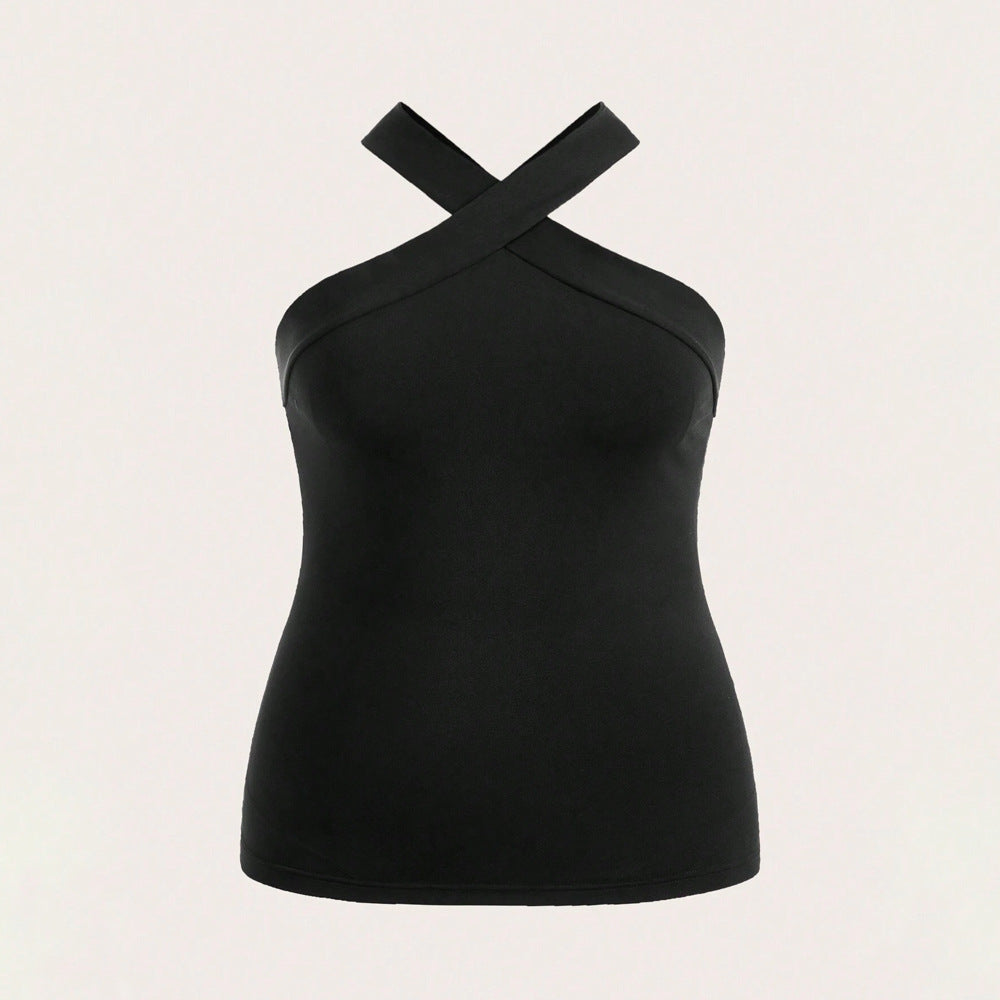 Damen Crop-Top mit schickem Kreuz-Ausschnitt und figurbetontem Schnitt Echo Archiv