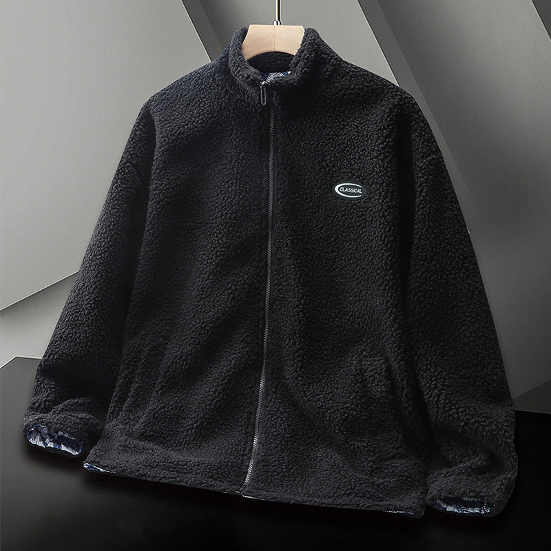 Herren warme Fleecejacke mit hohem Kragen und elastischen Bündchen Echoarchiv