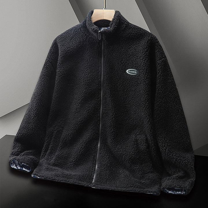 Herren warme Fleecejacke mit hohem Kragen und elastischen Bündchen Echoarchiv