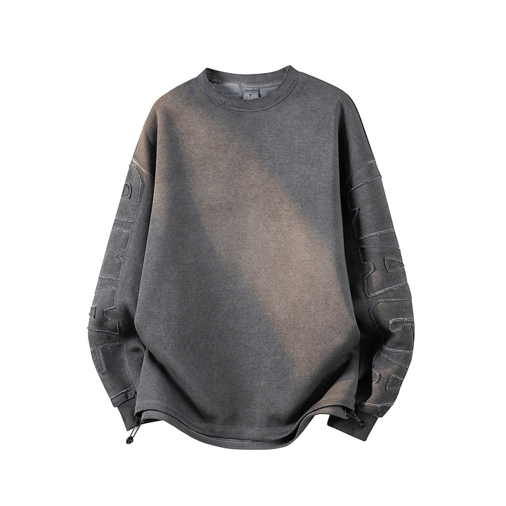 Damen Oversize-Sweatshirt mit gesticktem Schriftzug, abgerundetem Saum & überschnittener Schulter Echoarchiv