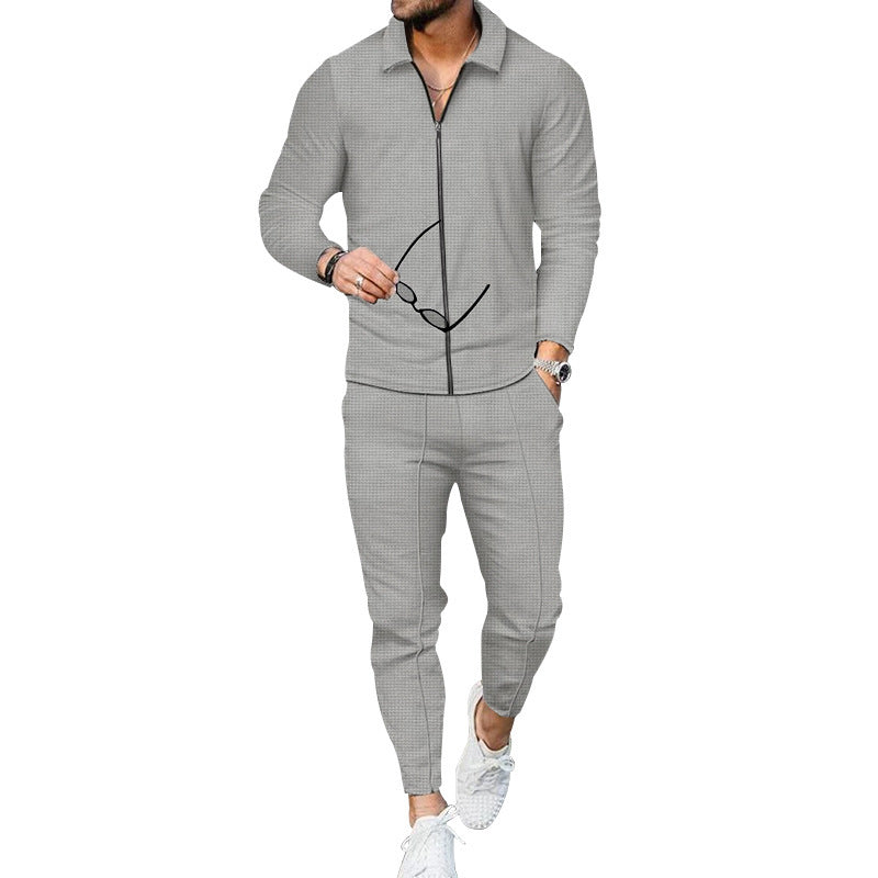 Herren atmungsaktives Sportset mit Reißverschluss und elastischem Bund Echoarchiv