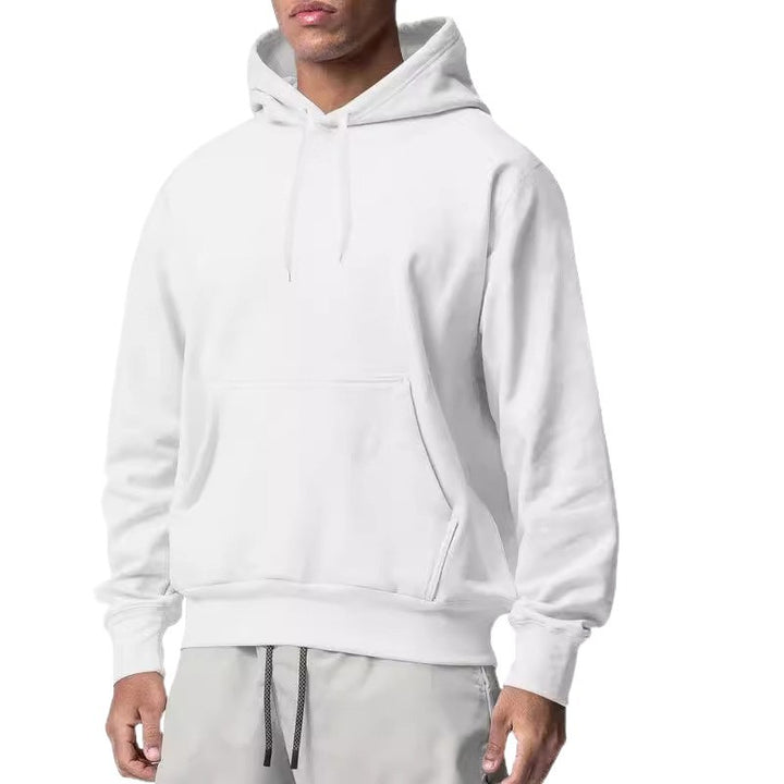 Herren Premium-Kapuzenpullover mit Kängurutasche, innen angerautem Fleece, verstärkter Nackennaht und geripptem Saum – Cavarno