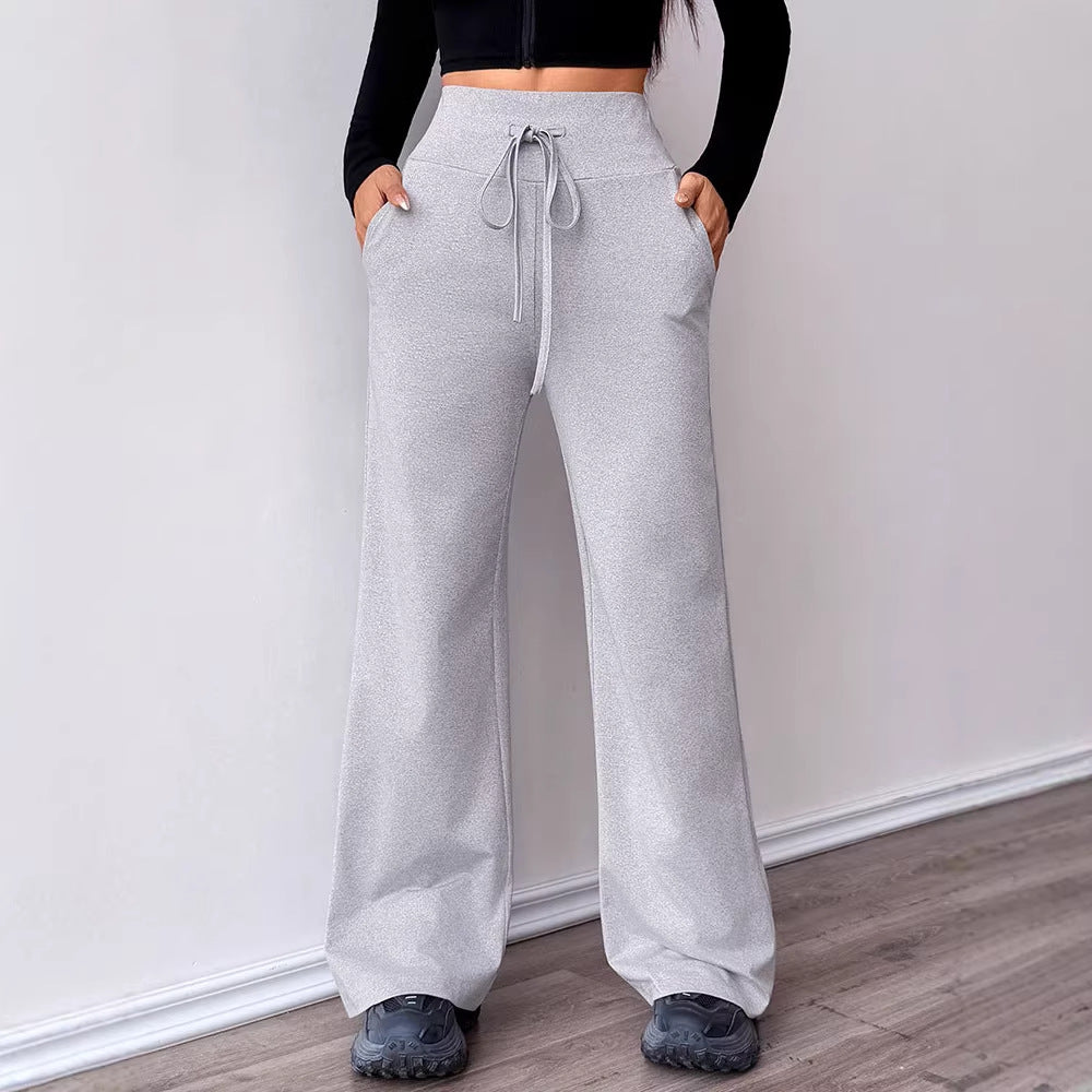 Damen Bequeme Sporthose mit hoher Taille und Kordelzug Echo Archiv