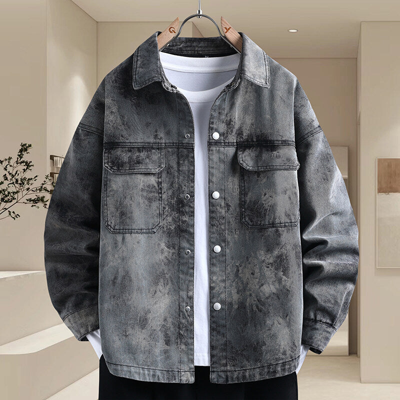 Herren Lässige Denim-Jacke mit leichtem Used-Look Echoarchiv