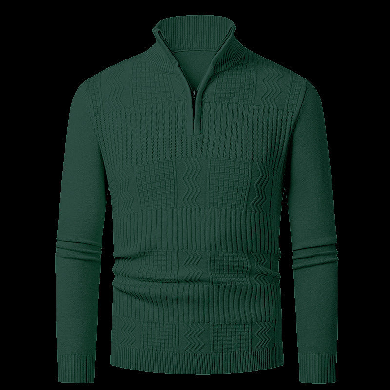 Herren Strickpullover mit modernem Reißverschluss und strukturierter Oberfläche Echoarchiv
