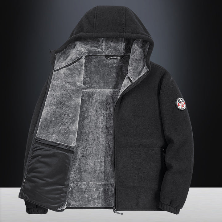 Herren Isolierte Fleece-Hoodiejacke mit Sherpa-Innenfutter und Zwei-Wege-Reißverschluss Echo Archiv