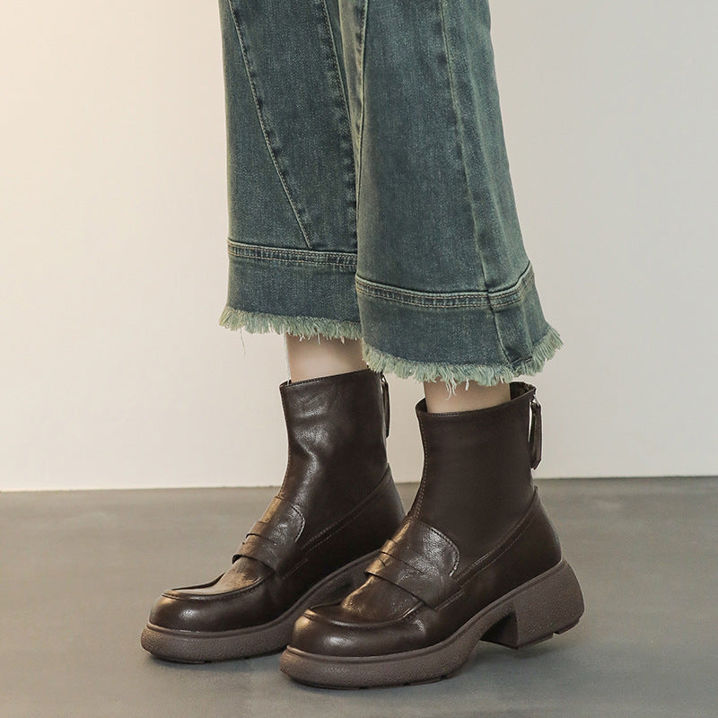 Damen Ankleboot im Loafer‑Moccasin‑Look mit sculpted Blockabsatz und Zuglasche Echo Archiv
