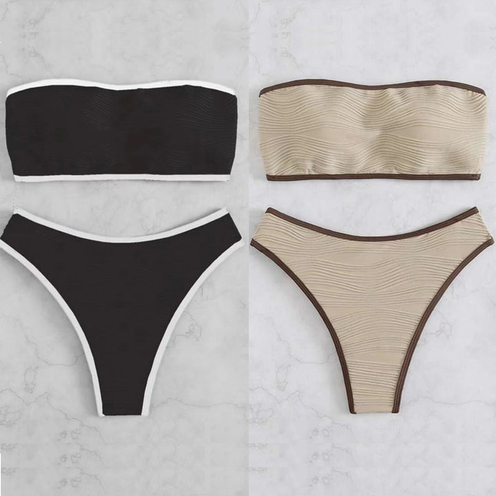 Damen Bandeau-Bikini-Set mit strukturiertem Design Echo Archiv