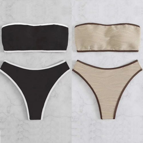 Damen Bandeau-Bikini-Set mit strukturiertem Design Echo Archiv