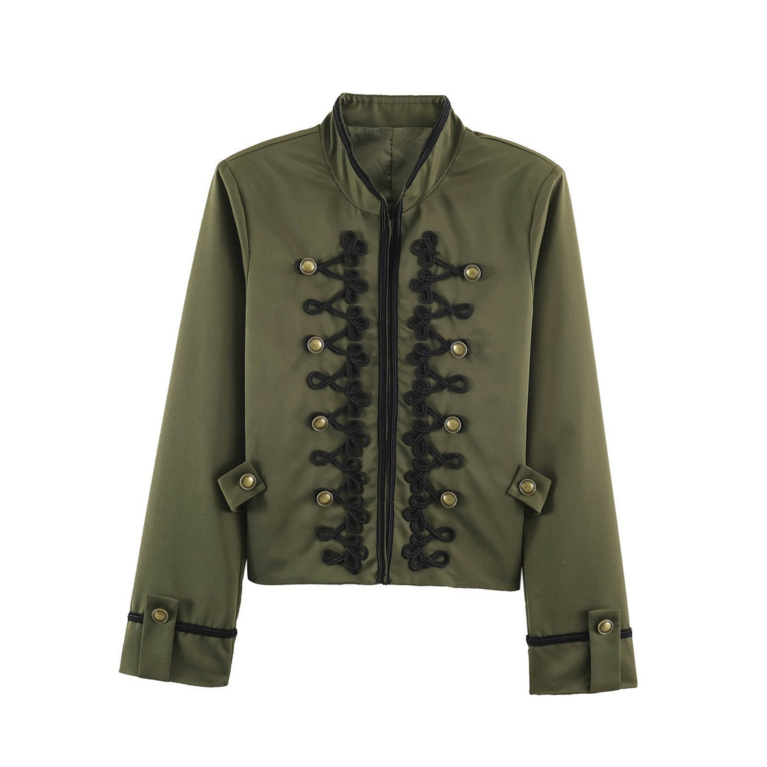 Damen Kurzblouson im Militärstil mit ornamentaler Kordel- und Knopfverzierung Echo Archiv