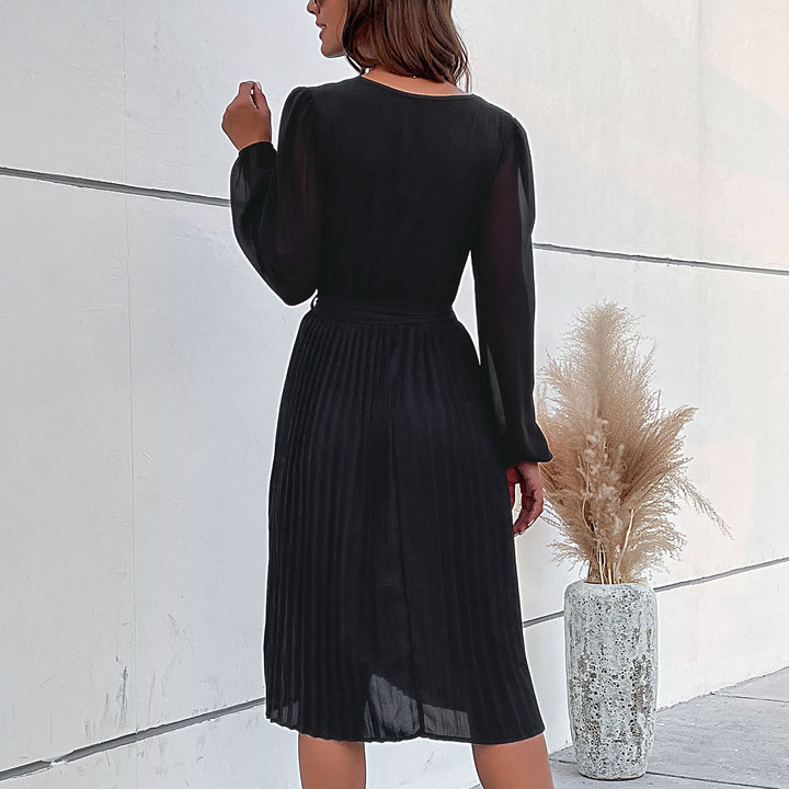Damen Plissiertes Wickelkleid mit Gürtel Echo Archiv