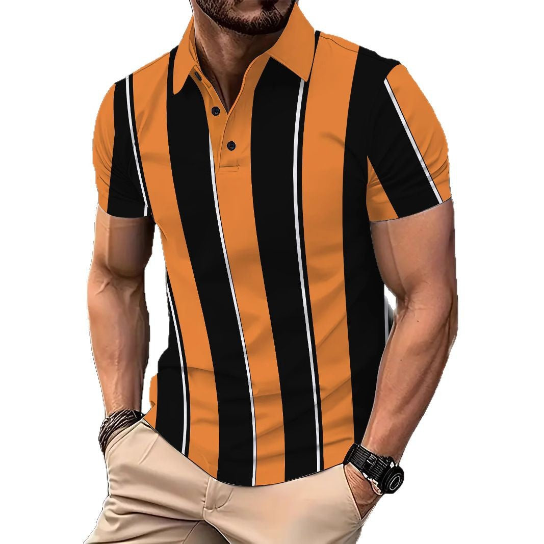 Herren Poloshirt mit modernem Streifenmuster Echoarchiv