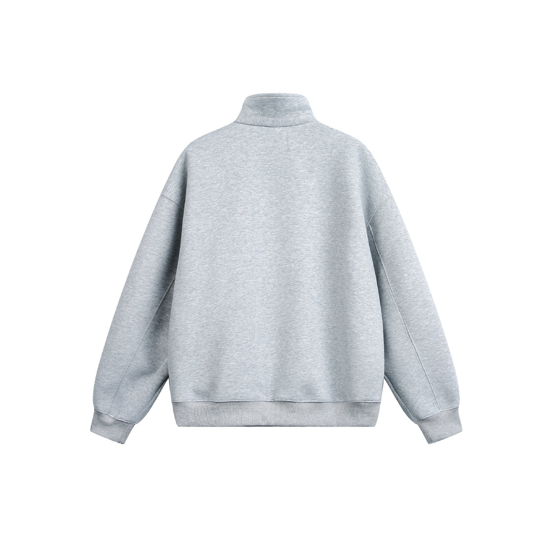 Damen Oversize Sweatshirt mit halbem Reißverschluss und Stehkragen Echoarchiv