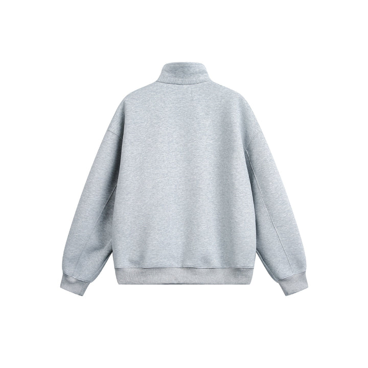Damen Oversize Sweatshirt mit halbem Reißverschluss und Stehkragen Echoarchiv