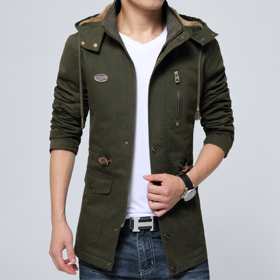 Herren Parka mit Teddyfutter in Kapuze, Utility‑Taschen und Kordelzug Echo Archiv