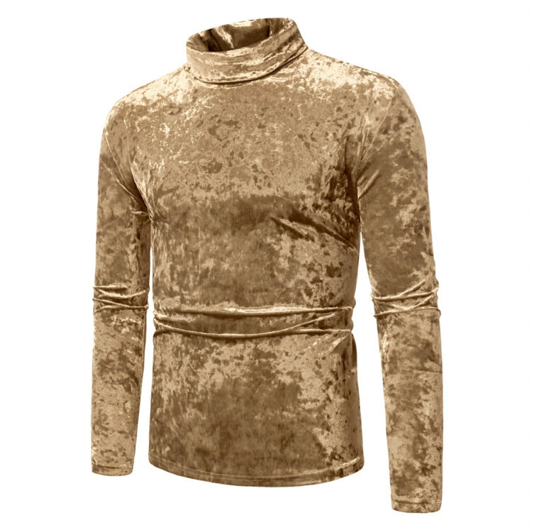 Herren eleganter Rollkragenpullover aus Samt Echoarchiv