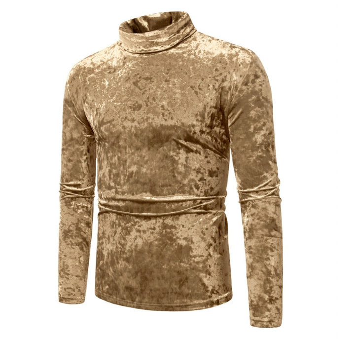 Herren eleganter Rollkragenpullover aus Samt Echoarchiv