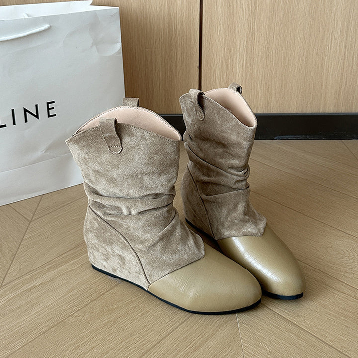Damen Modische Stiefeletten mit schickem Falten-Design Echo Archiv
