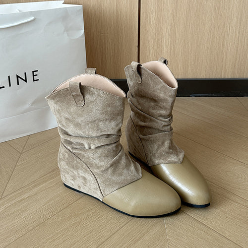 Damen Modische Stiefeletten mit schickem Falten-Design Echo Archiv