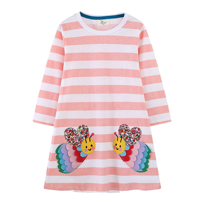 Mädchen Langarmkleid mit buntem Schmetterlingsdesign Echo Archiv