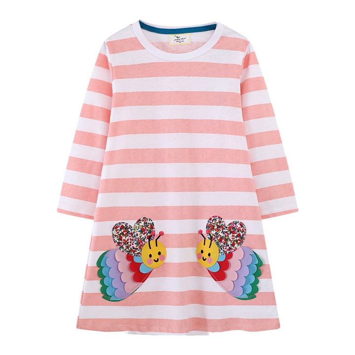 Mädchen Langarmkleid mit buntem Schmetterlingsdesign Echo Archiv