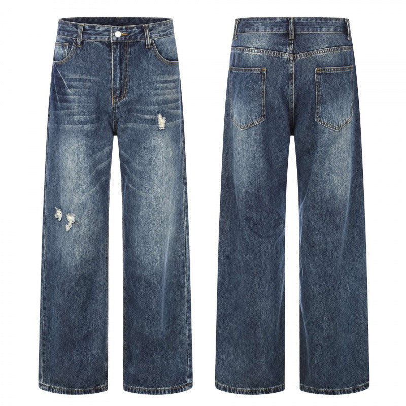 Damen Highwaist-Jeans im Wide-Leg-Schnitt mit Used- und Destroyed-Details Echo Archiv