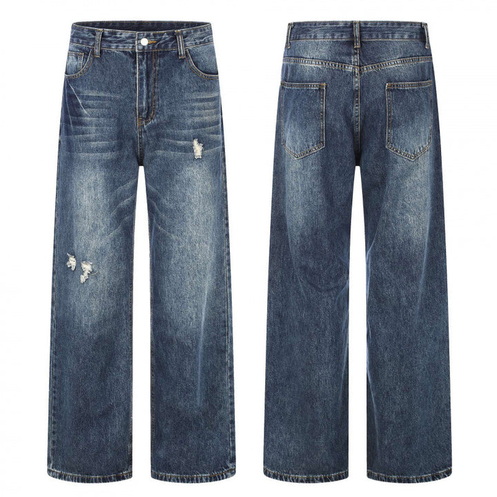 Damen Highwaist-Jeans im Wide-Leg-Schnitt mit Used- und Destroyed-Details Echo Archiv