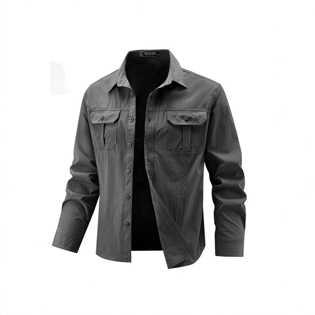 Herren Lässige Hemdjacke mit Brusttaschen Echo Archiv