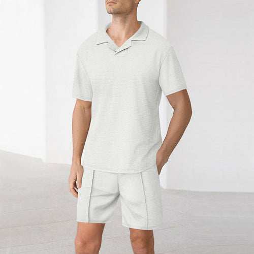 Herren angenehm leichtes Kurzarm-Set mit strukturiertem Design Echoarchiv