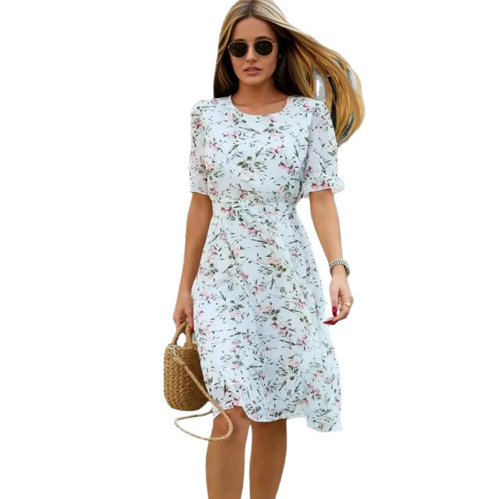 Damen Midi-Kleid mit floralem Design und fließendem Schnitt Echo Archiv