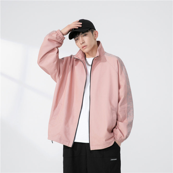 Herren Oversize Übergangsjacke mit Raglanärmeln, Stehkragen und elastischen Bündchen Echoarchiv