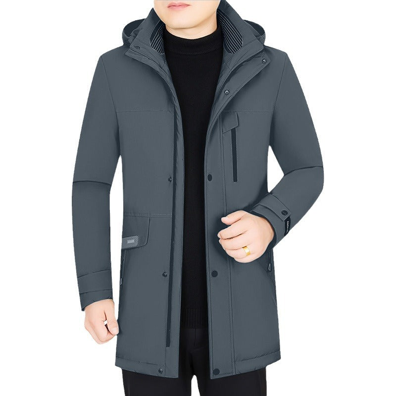Herren Wasserabweisender Parka mit herausnehmbarer Kapuze und integrierter Smartphone-Innentasche – Taviero