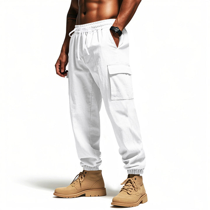 Herren praktische Cargo-Hose mit elastischem Bund und seitlichen Taschen Echoarchiv