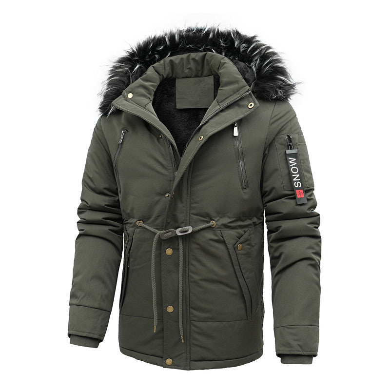 Herren Urbaner Thermoparka mit abnehmbarer Kunstpelzkapuze und Taillen-Kordelzug Echoarchiv