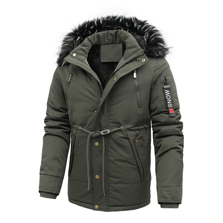 Herren Urbaner Thermoparka mit abnehmbarer Kunstpelzkapuze und Taillen-Kordelzug Echoarchiv