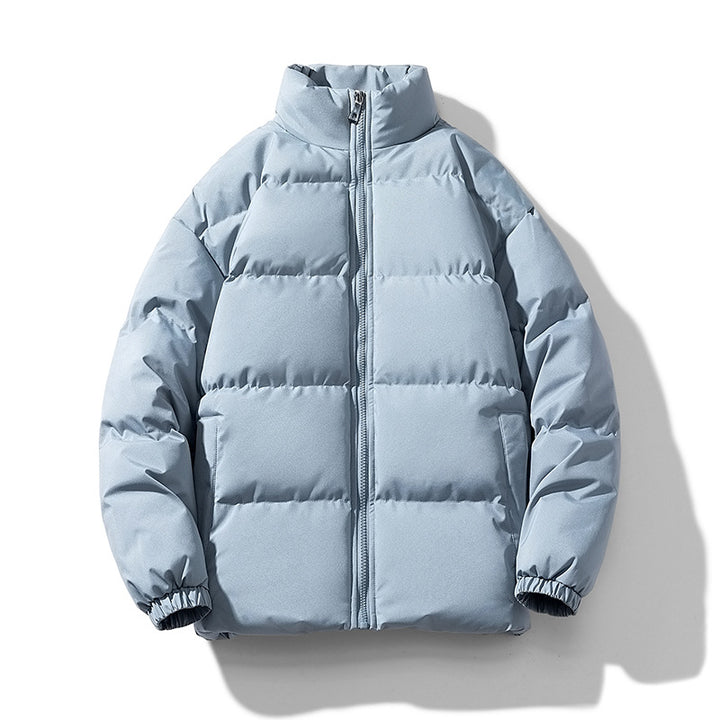Herren voluminöse Isolationsjacke mit mattem Mikrofasermaterial und hohem Stehkragen – Marzano