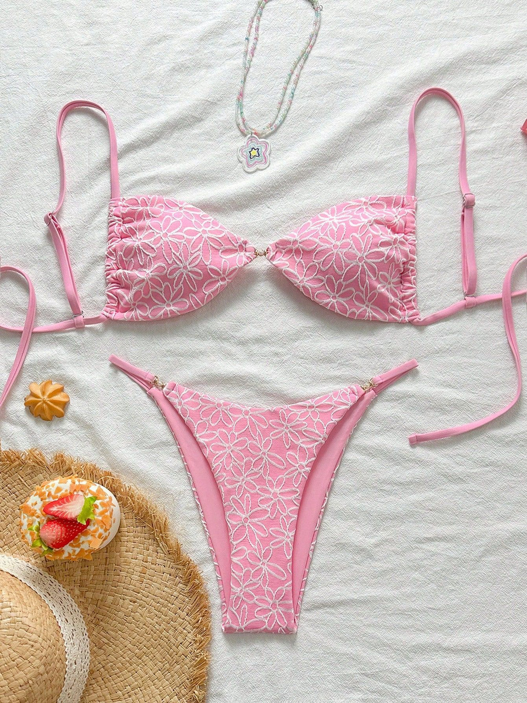 Damen attraktiver Blumenmuster-Bikini Echo Archiv